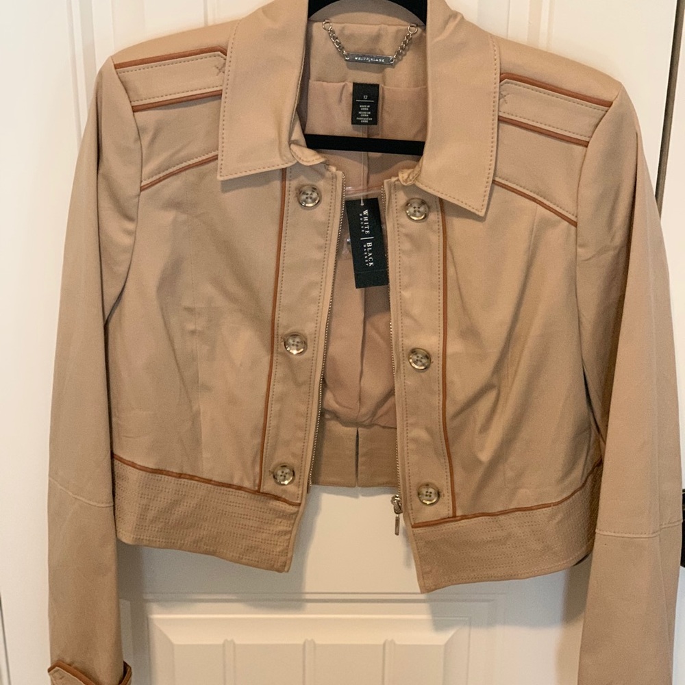 Tan Cropped Military Jacket